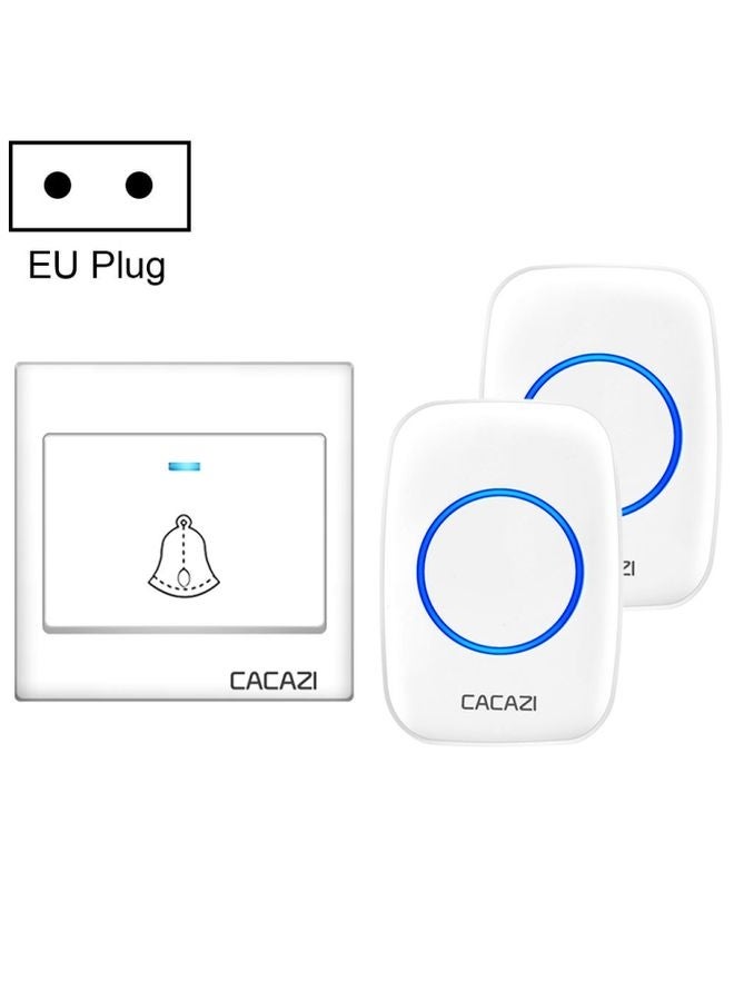 CACAZI H10 1 For 2 Home Wireless Music Doorbell without Battery, Plug:EU Plug(White) - Image 1