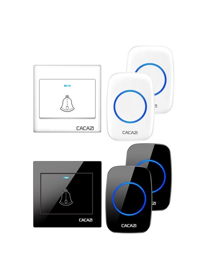 CACAZI H10 1 For 2 Home Wireless Music Doorbell without Battery, Plug:EU Plug(White) - Image 2
