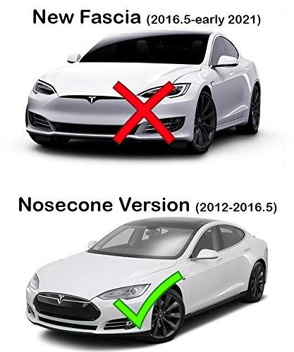 Custom Cut Graphics Logo Decal Wrap for Tesla Model S, Nosecone, 14-pc Set (Gloss Red) - Image 2