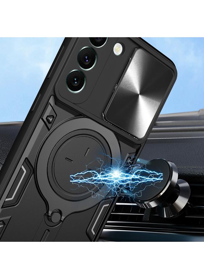 اس-توب جراب لهاتف Samsung Galaxy S22 5G CD Texture Camshield حامل مغناطيسي للهاتف - Image 4
