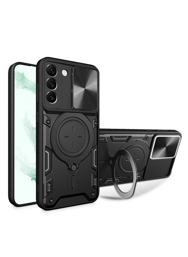 اس-توب جراب لهاتف Samsung Galaxy S22 5G CD Texture Camshield حامل مغناطيسي للهاتف - Image 1