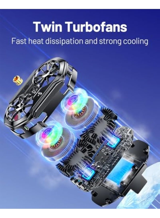 TERRIFI Phone Cooler for Gaming, Cooling Fan with LED Temperature Display, Cellphone Radiator with Dual Semi-Conductor Cooling Chip, Fits 4.5 to 7in Phones, 1/4 Hole for Phone Holders - Image 3