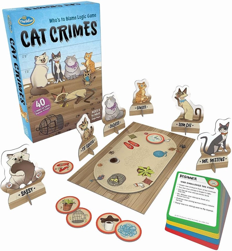 ثينك فان لعبة ذكاء القطط من Thinkfun - لعبة تعليمية للأطفال في سن 8 سنوات فما فوق، تطور المهارات الحرجة - Image 1