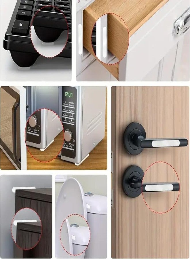 Fealtin 10Pcs Clear Door Bumpers – Self Adhesive Wall Protectors for Door Handles, Knobs & Furniture – Shock Absorbing, Sound Dampening, Reusable Silicone Guards for Home & Office (10) - Image 3
