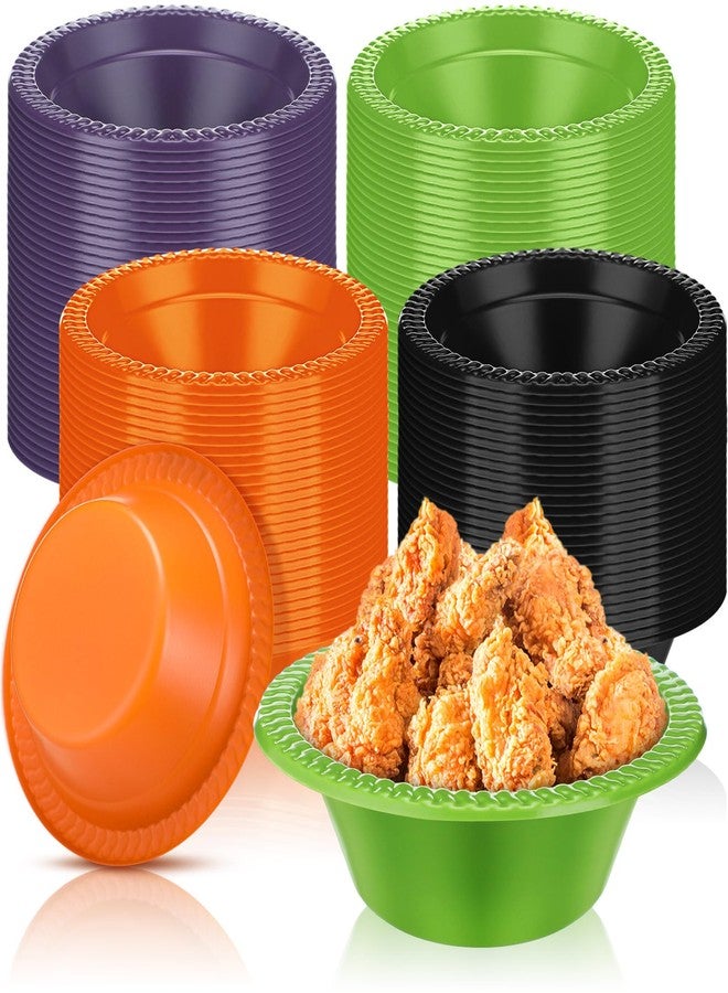 Layhit 100 Pcs Halloween Christmas Disposable Plastic Bowls 12 oz Soup Dessert Salad Bowl Candy Snack Plate Serving Supplies for Holiday Thanksgiving Fall Wedding Party Picnic - Image 1