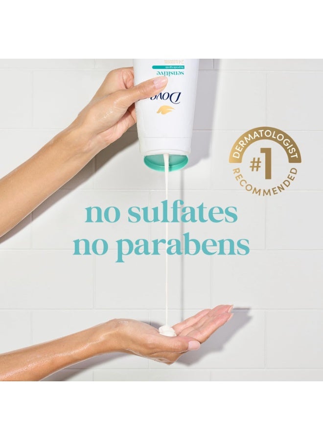 Dove غسول الجسم دوف مع مضخة للبشرة الحساسة، مضاد للحساسية، خالٍ من البارابين، خالٍ من الكبريتات، خالٍ من القسوة، منظف مرطب للبشرة يزيل البكتيريا بفعالية مع تغذية البشرة 30.6 أونصة - Image 4