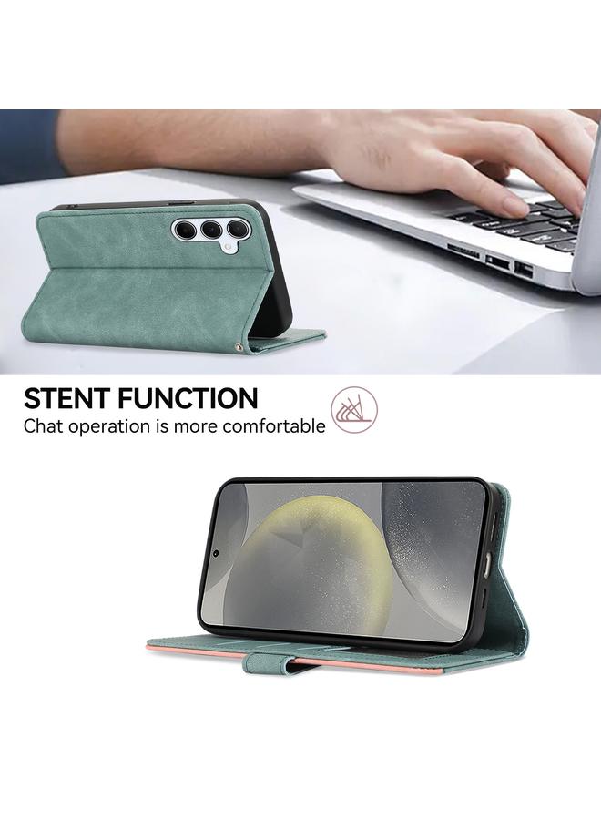 S-TOP Case For Samsung Galaxy S24 5G ABEEL Color Block Magnetic RFID Leather Phone Case - Image 5