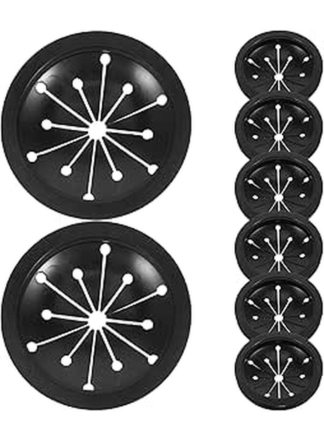 Kitchen Sink Garbage Disposal Splash Guard 8 Pack Plastic Insert Behind Faucet Black - Image 1