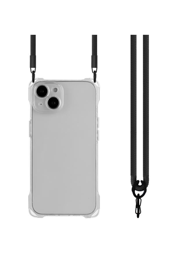 S-TOP Case For iPhone 15 Plus Four-corner Shockproof TPU Phone Case with Lanyard - Image 2
