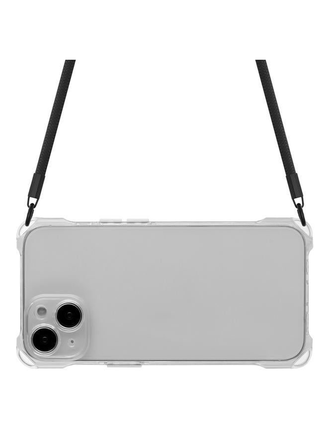 S-TOP Case For iPhone 15 Plus Four-corner Shockproof TPU Phone Case with Lanyard - Image 3