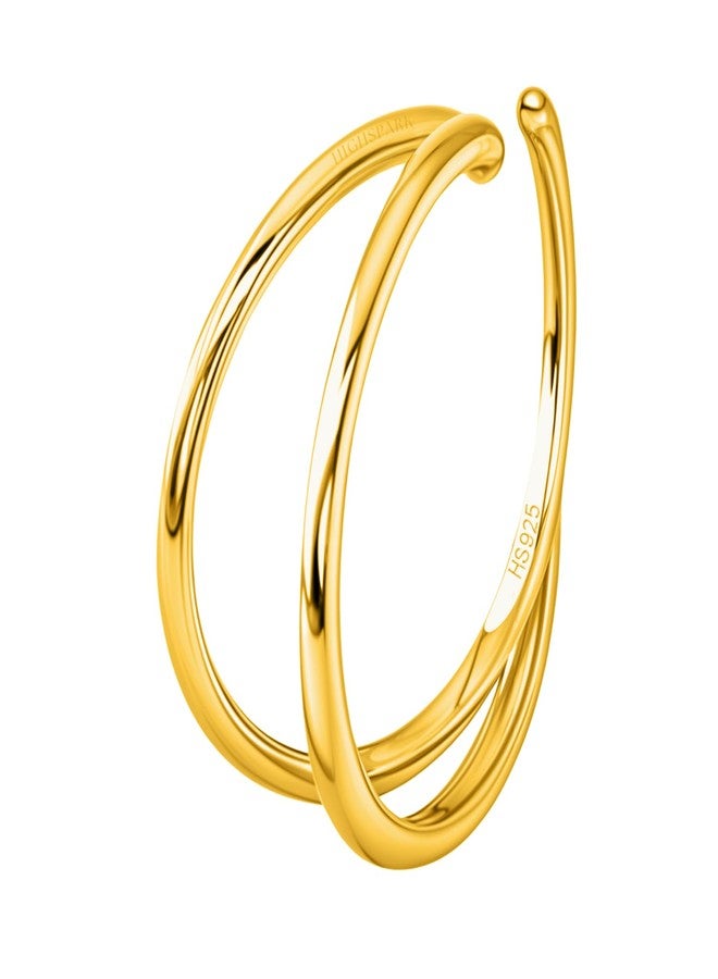 HighSpark 925 Silver Nose Ring for Women in 18K Gold Finish | 92.5 Sterling Silver & Stunning Shine | Lovely Gift for Women & Girls - Double Line - Image 1