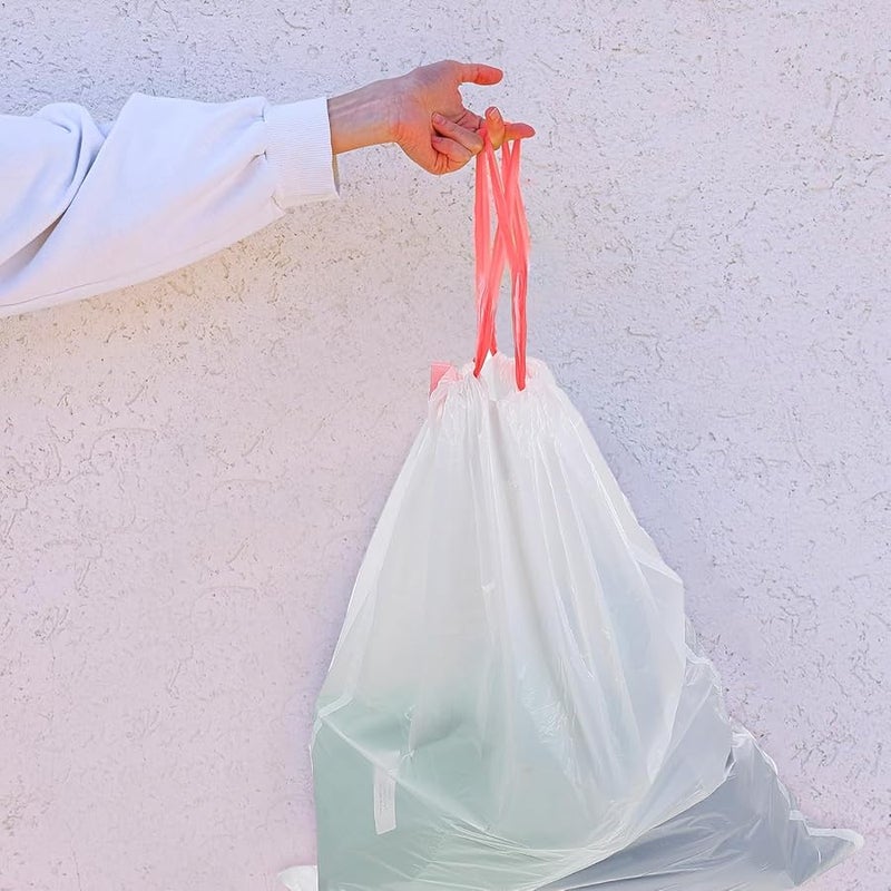 أكياس قمامة بيضاء بسحاب 45x50 سم 5 قطع، أكياس نفايات مطبخ سميكة لفرز النفايات - Image 5