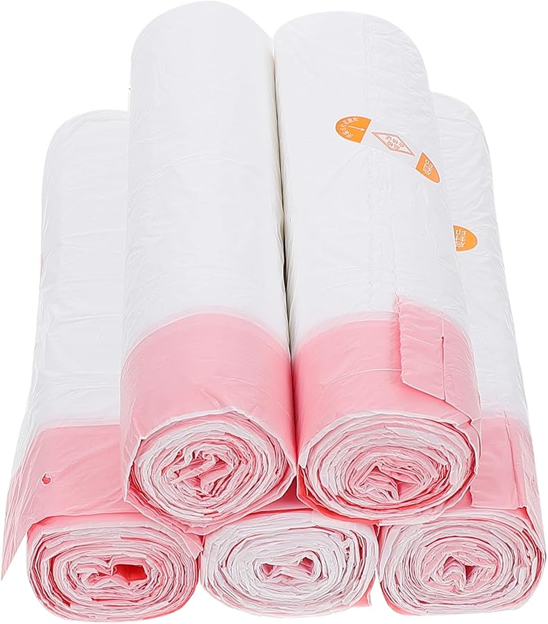أكياس قمامة بيضاء بسحاب 45x50 سم 5 قطع، أكياس نفايات مطبخ سميكة لفرز النفايات - Image 1