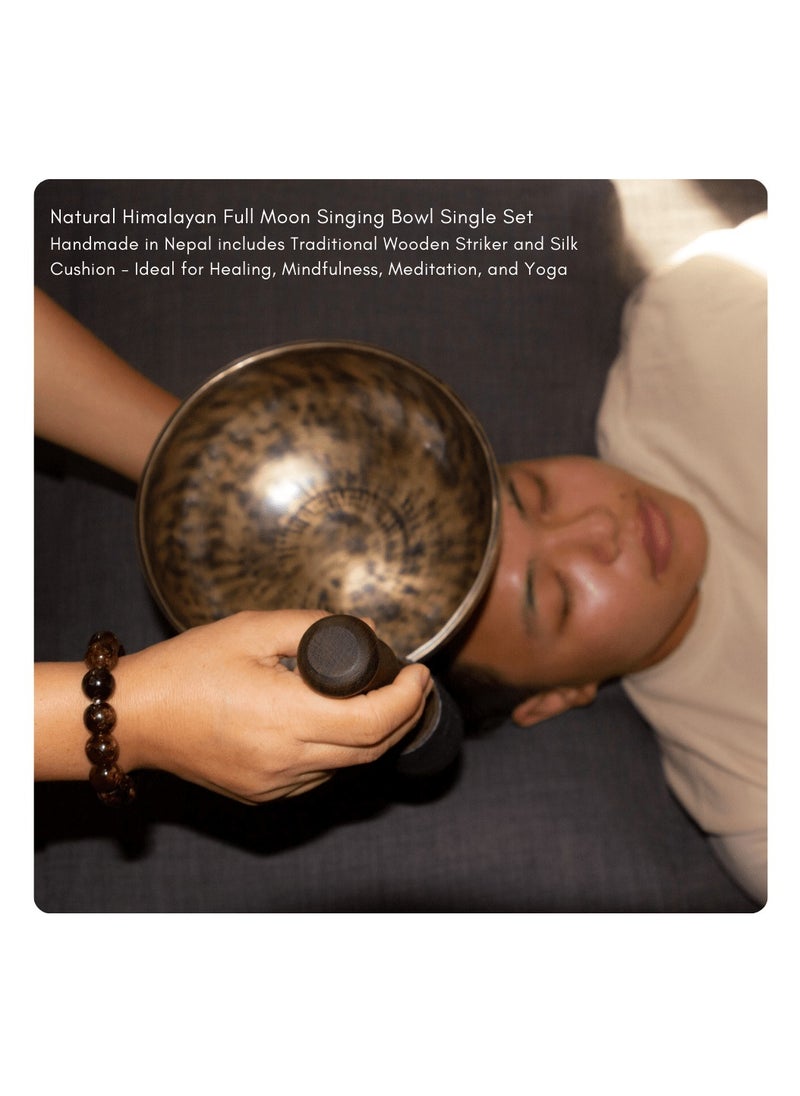 Alpine Crystals UAE - Full Moon Singing Bowl 858 grams - Handcrafted from Nepal for Meditation, Yoga & Healing - Image 1