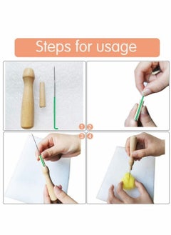 Excefore Needle Felting Kit, Wool Roving, Complete Needle Felting Starter Kit with Basic Felt Tools and Supplies Wool Fibre Spinning Craft Wet Felting Material for Beginners  - Image 5