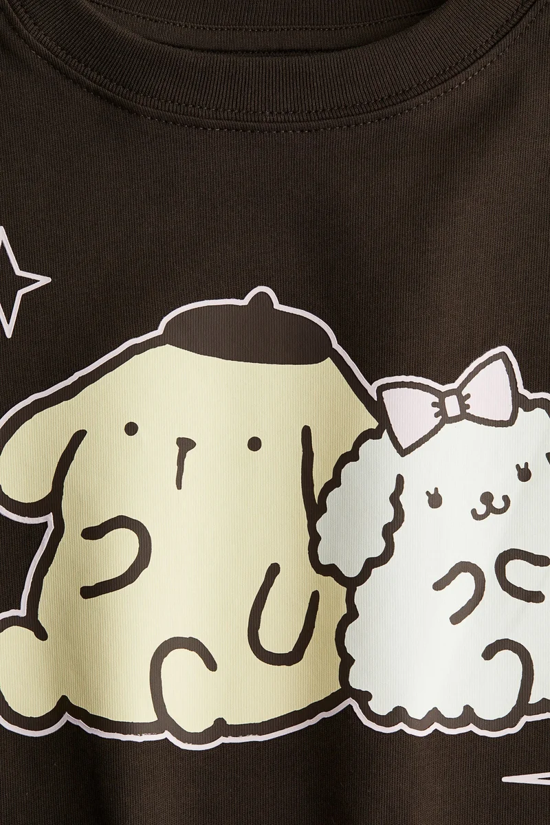 اتش اند ام تي-شيرت قطني مزين بطبعات