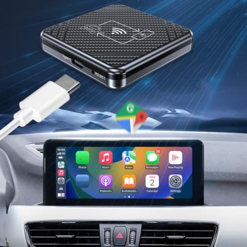 محول CarPlay وAndroid Auto اللاسلكي، 2 في 1 AI Box Bluetooth 5.0/WiFi Connect، التحكم الصوتي الذكي، التوصيل والتشغيل، متوافق مع IOS 9+، للسيارة الأصلية - Image 2