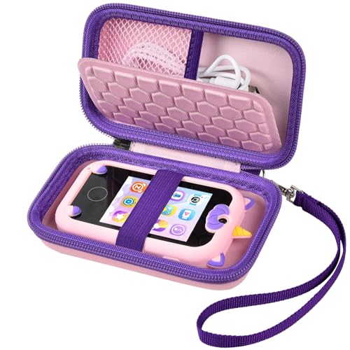ALKOO Kids Smartphone Case AI Digital Camera Bag for Luobafor WEOLULIfor Joozfeefor VOGBY Learning Toys Holder for Play Cell Phone Size Up to 5 inL 27 inW Over 7 Years Age Pink - Image 1