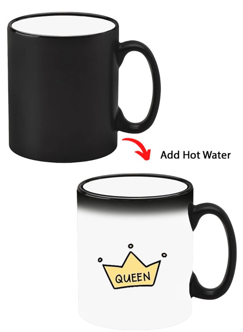 Theodor Color Changing Heat Sensitive Ceramic Mug, Image Revealed When HOT Liquid is Added! Queen crown - Image 1