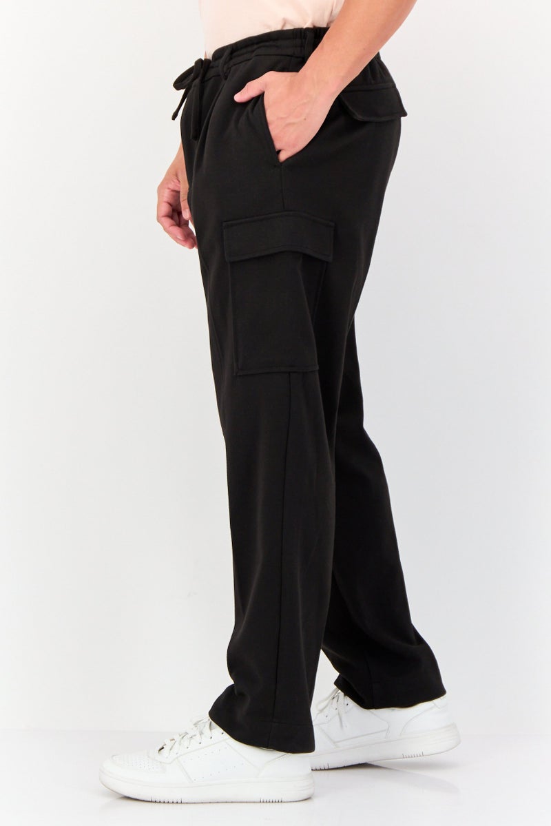 Celio Men Regular Fit Solid Cargo Pants, Black  - Image 4