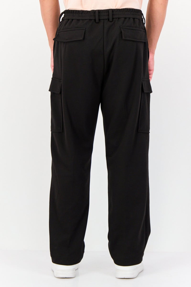 Celio Men Regular Fit Solid Cargo Pants, Black  - Image 2