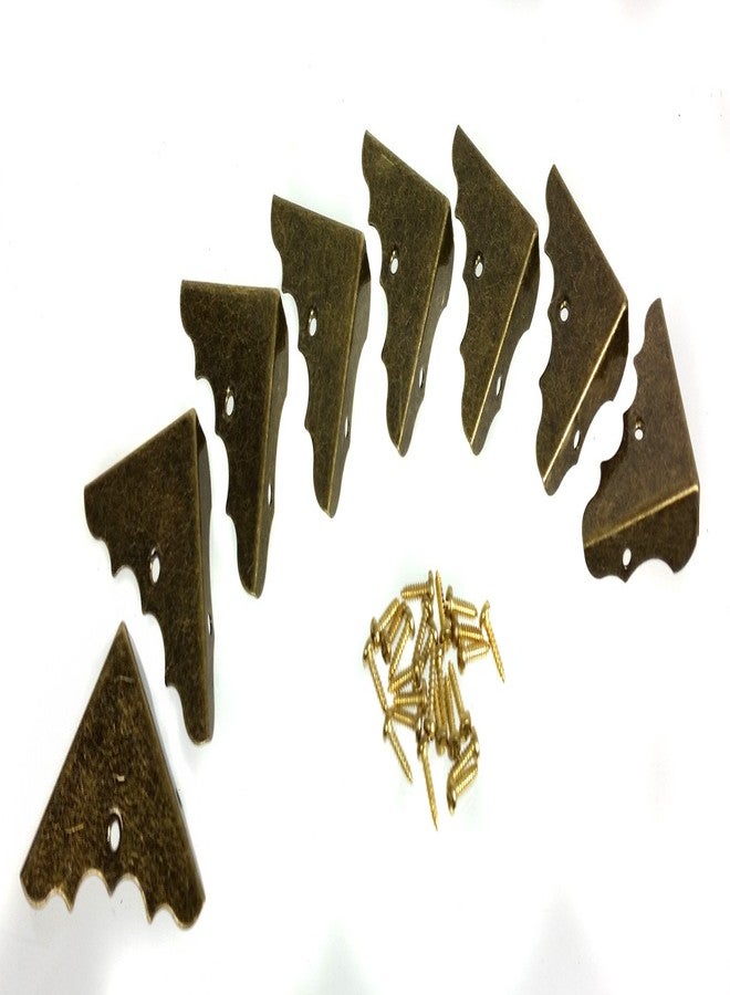 C. B. Gitty 8pc. Antique Brass Box Corners (Smooth Finish) - Image 1