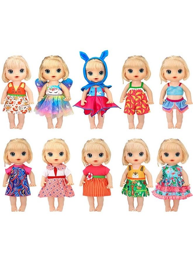 ebuddy - 10 Sets Baby Doll Clothes Outfit Dress For 10 Inch Baby Dolls 12 Inch Baby Dolls 14 To 14.5 Inch Dolls(Fashion Sets) - Image 1