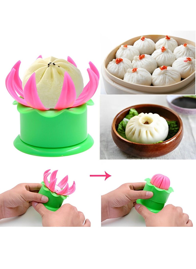 Generic - chinese baozi maker, Momos steamed stuffed bun maker and dumpling maker plastic mold and filling spoon cooking tools for cooking delicious baozi and jiaozi - Image 1
