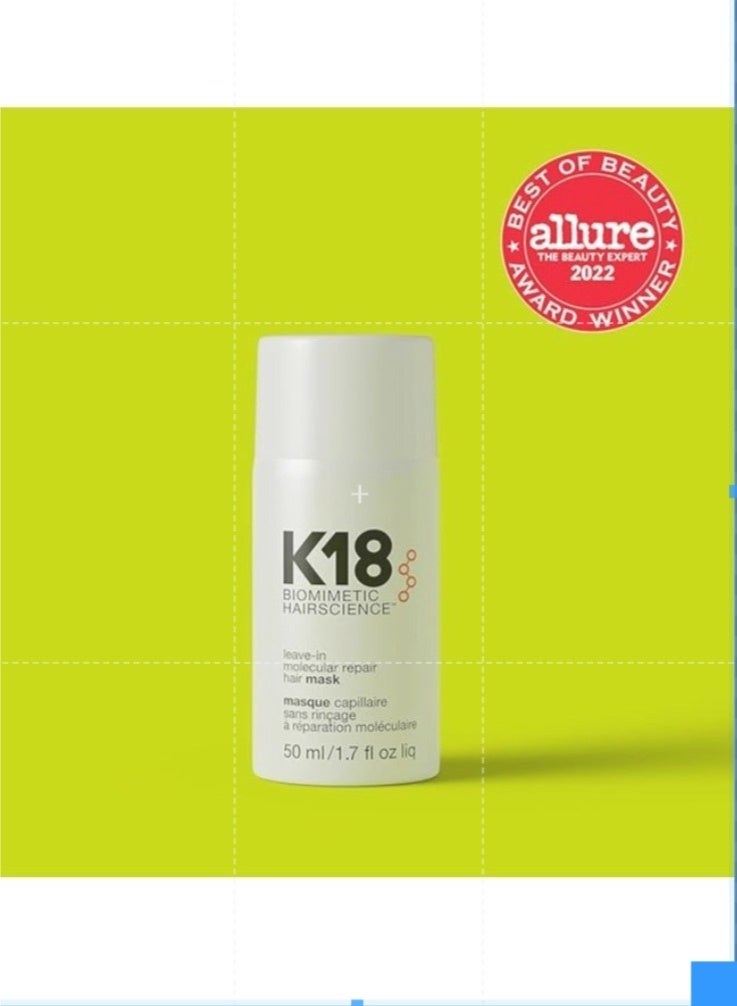 K18 Leave-In Molecular Hair Mask, Repairs Dry or Damaged Hair, Reverse Hair Damage from Bleach, Color, Chemical Services & Heat