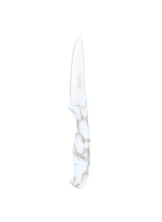 Alsaif Gallery 6 Pieces White Gold Marble Plastic Hand Knife Set  - Image 2
