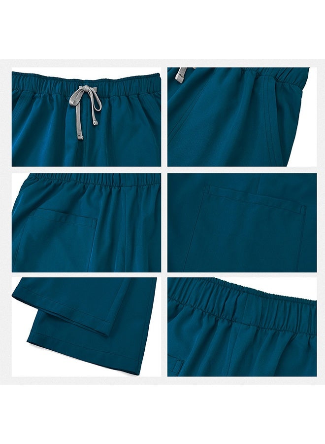 Women's/Men's Scrub Set, V-Neck Scrub Top with Multi-Pockets and Drawstring Scrub Pants, Stretchy Soft Medical Uniform for Nurses, Doctors, Healthcare Workers - Image 5