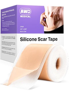 AWD Medical Soft Silicone Tape for Scars Removal with Silicone Gel Sheeting (1.6inx 120in)