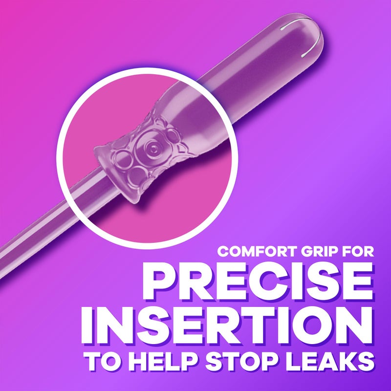 Tampax Radiant Tampons for Women, with LeakGuard Braid, Super Absorbency, Unscented, 42 Count - Image 3