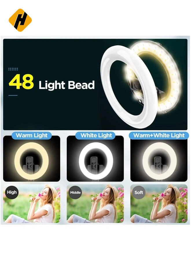 HuHa Selfie Ring Light Tripod Bluetooth Selfie Stick,Cell Phone Holder LED Selfie Light Stand for Live Stream Photography - Image 4