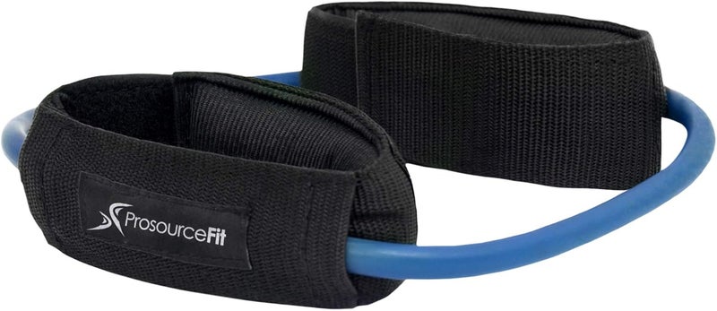 ProsourceFit Heavy Duty Leg Resistance Exercise Band with Padded Ankle Cuffs - 15-20 lbs for Lower Body Workouts - Image 1