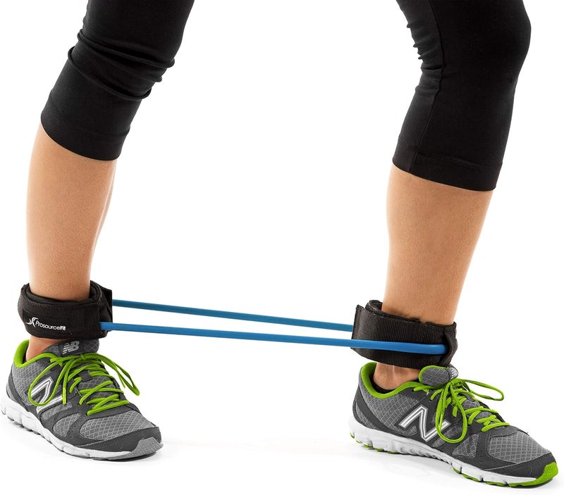 ProsourceFit Heavy Duty Leg Resistance Exercise Band with Padded Ankle Cuffs - 15-20 lbs for Lower Body Workouts - Image 3