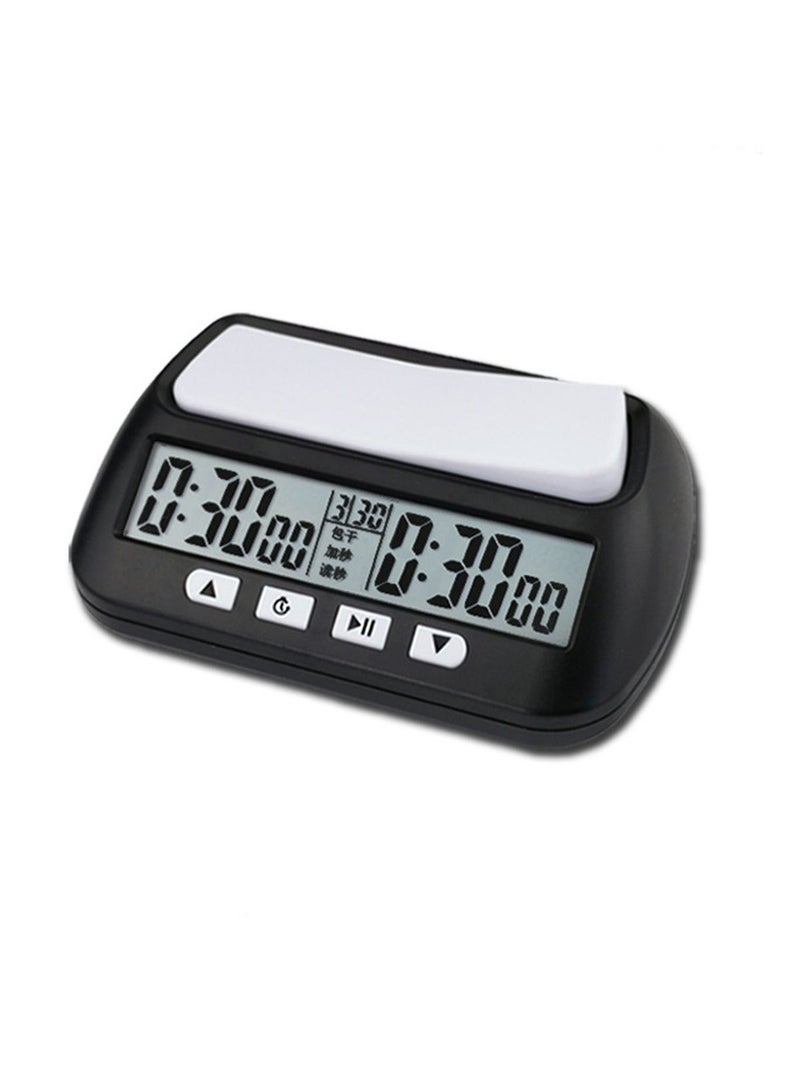 Multifunctional universal chess clock in black, professional electronic chess timer, portable digital chess clock - Image 1