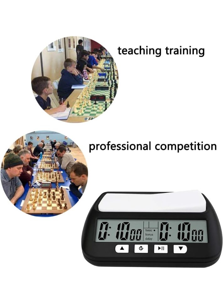 Multifunctional universal chess clock in black, professional electronic chess timer, portable digital chess clock - Image 5