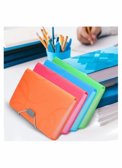 SYOSI Expanding File Organisers A6 Size Accordion Folder 13 Pockets Filing Boxes Document Organiser Plastic Wallets Receipt Organiser for Filing Folders and Storage Files, 4 Colours  - Image 1