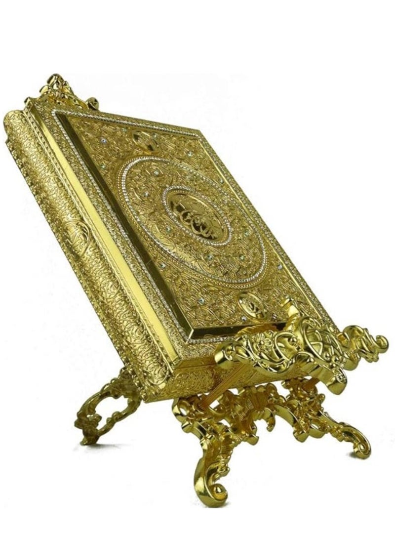 Gold metal quran box with stand  - Image 2