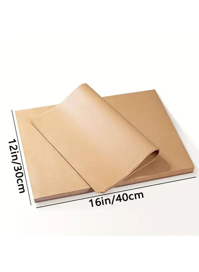 50 Sheets Unbleached Parchment Paper Non Stick Pre Cut 12x16 Inches 30x40cm Coffee For Baking Cooking Grilling Air Fryer Steaming Heavy Duty Food Safe Ideal Home Professional Kitchens Restaurants Bakeries Compatible Oven Stovetop Induction Natural Brown Tone Kitchen Essentials - Image 2