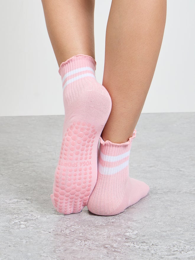 Styli Active Dual Stripe Wavy Edge Silicon Pad Yoga Socks - Image 2