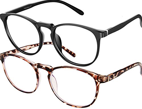FEIYOLD Blue Light Blocking Glasses Women/Men,Retro Round Anti Eyestrain Computer Gaming Glasses(2Pack) - Image 1