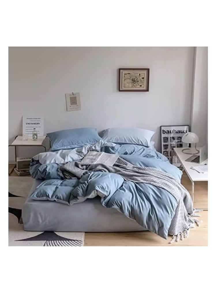 Comfortable King Size Bedsheet Duvet Cover 6pcs, 100% Natural Cotton Bedding Set Comfortable and Cozy Duvet Cover with 4 Pillow Covers