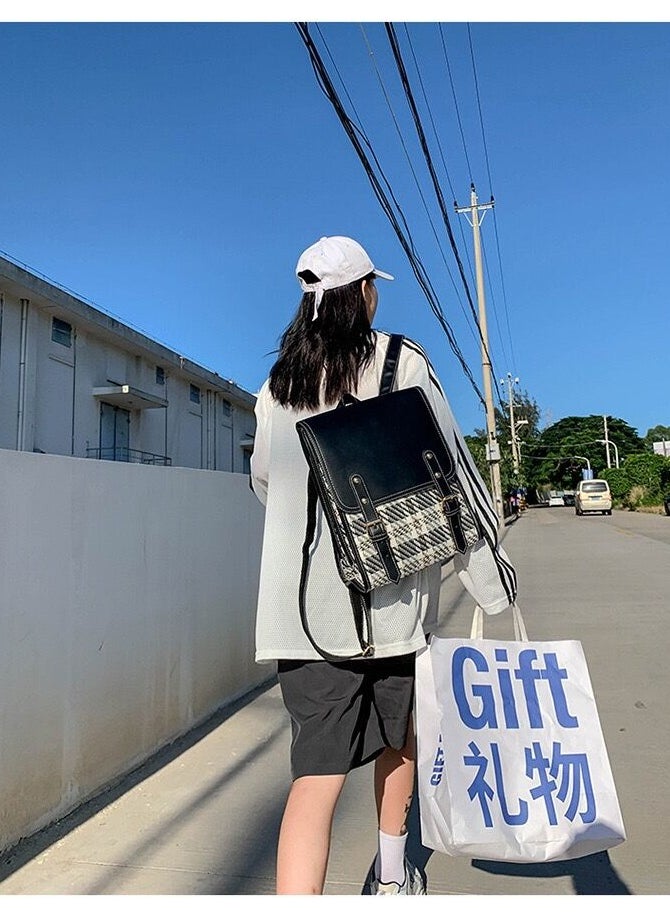 Generic - Women's Bag, School Bag, Sweet Academy Style, Simple and Fashionable College Students, Foreign Style, Korean Version, Backpack School Supplies for Boys Girls Teens - Image 1