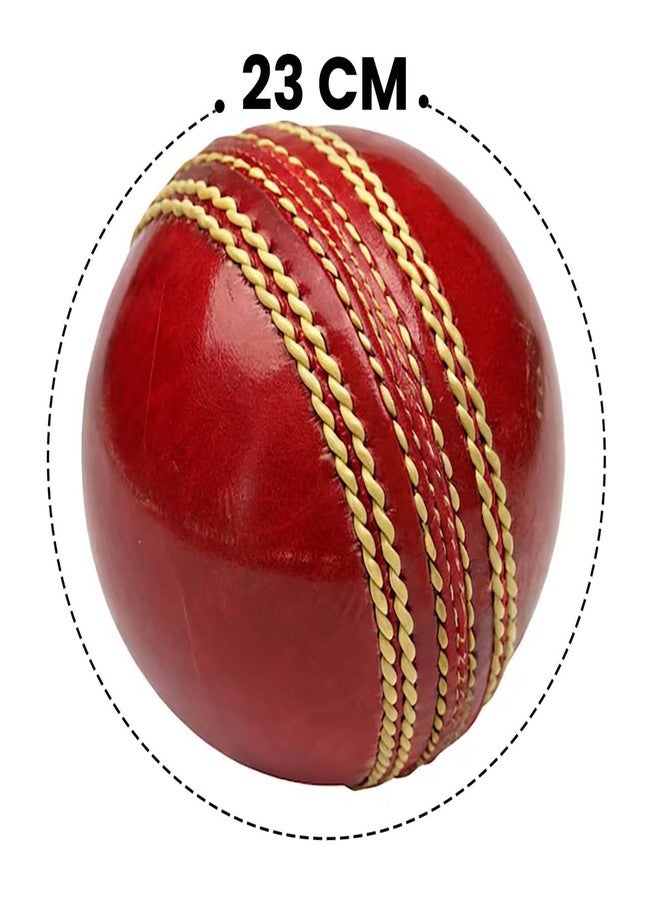 GLAN Hand-Stitched Leather Cricket Ball Professional Practice Ball for Kids and Adults for Playing (Leather Balls Set of 10Pcs) - Image 2