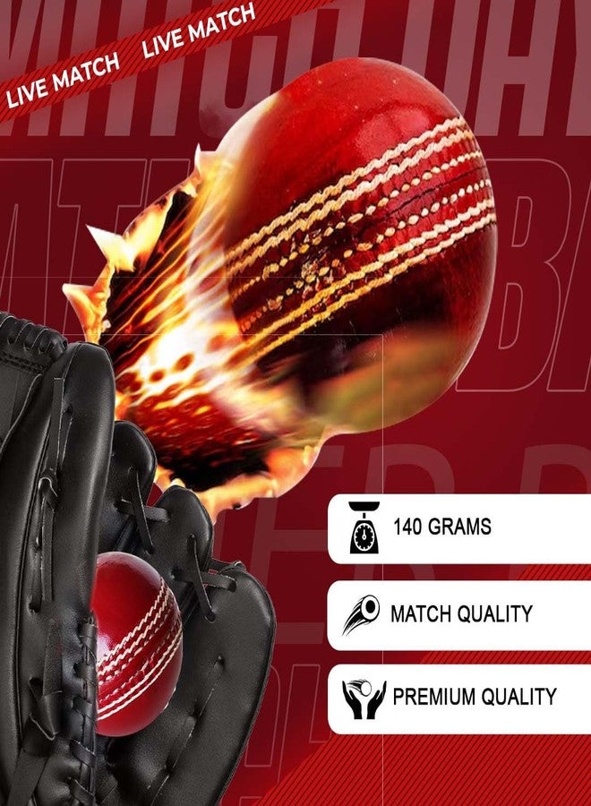 GLAN Hand-Stitched Leather Cricket Ball Professional Practice Ball for Kids and Adults for Playing (Leather Balls Set of 10Pcs) - Image 3