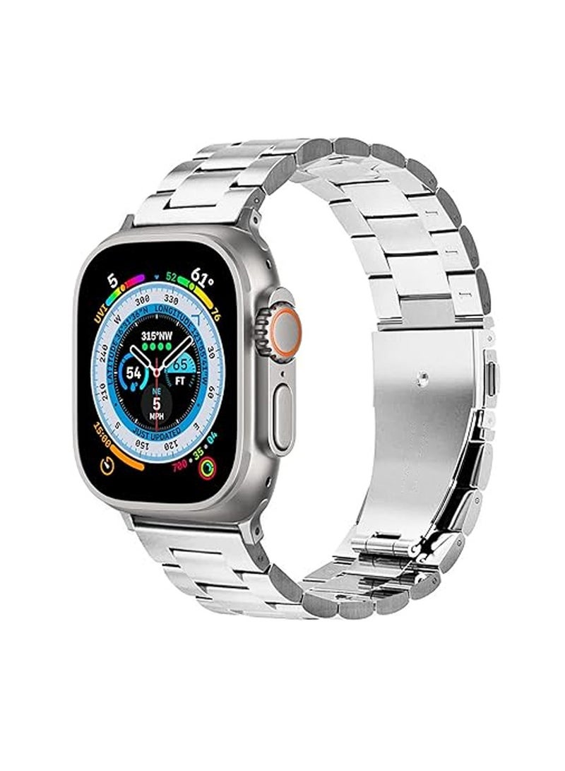 Modio 2.2 Inch HD Large Screen MC80 Ultra Max Smart Watch With High Bass Wireless Bluetooth Headset 3 Pair Strap and Wireless Charger Silver - Image 1