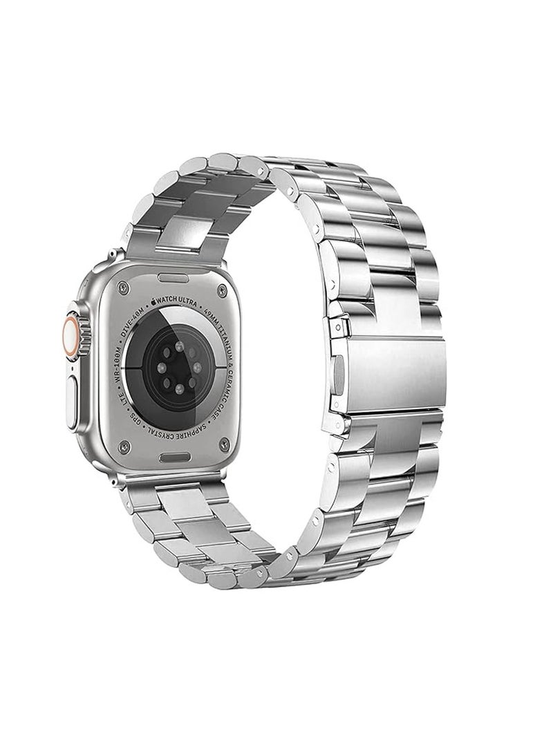 Modio 2.2 Inch HD Large Screen MC80 Ultra Max Smart Watch With High Bass Wireless Bluetooth Headset 3 Pair Strap and Wireless Charger Silver - Image 2