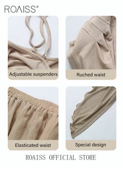 roaiss 3-Piece Women Skirt Suit Summer Skirt Japanese-Style Pleated Three-Piece Suit Women's Short-Sleeved Wrap V-Neck Blouse Flared Skirt Light Cardigan Suit  - Image 3